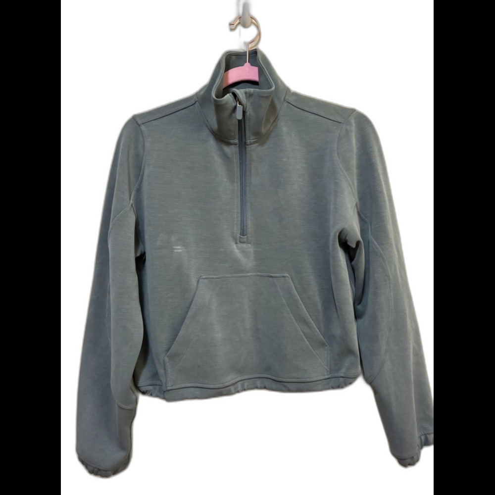 Lululemon Brushed Softstream Half Zip pullover top size 2 solar grey
